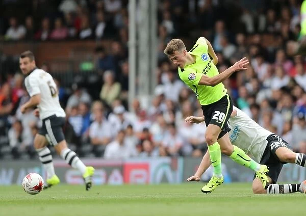 Solomon March: Intense Moment at Fulham vs. Brighton and Hove Albion, Sky Bet Championship (15 / 08 / 2015)