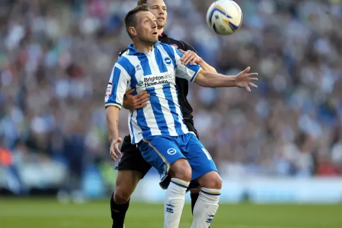 Framed Print : Stephen Dobbie in Action for Brighton & Hove Albion against Birmingham City, Npower Championship, Amex Stadium, September 29, 2012 Framed Print : Stephen Dobbie in Action for Brighton & Hove Albion against Birmingham City, Npower Championship, Amex Stadium, September 29, 2012