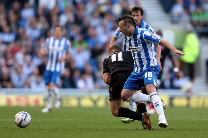 Framed Print : Stephen Dobbie in Action: Brighton & Hove Albion vs Birmingham City, Npower Championship, Amex Stadium, September 29, 2012 Framed Print : Stephen Dobbie in Action: Brighton & Hove Albion vs Birmingham City, Npower Championship, Amex Stadium, September 29, 2012