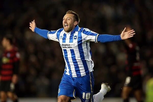 Stephen Dobbie Scores First: Brighton & Hove Albion's Early Lead Against Peterborough United in Npower Championship (Nov 6, 2012)