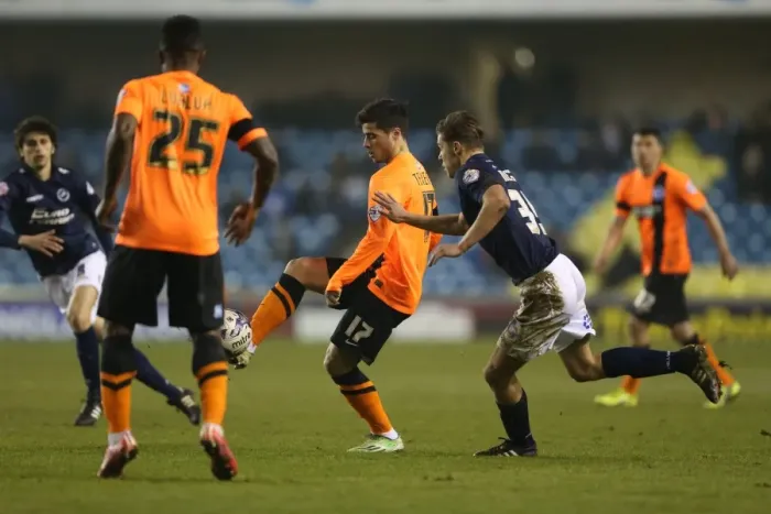 Framed Print : Teixeira in Action: Millwall vs. Brighton & Hove Albion, Championship Clash (17MAR15)