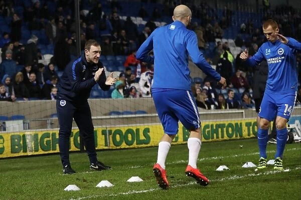 Thomas Barnden: Brighton and Hove Albion's Strength and Conditioning Coach in Action during EFL Championship Match vs Ipswich Town (February 2017)