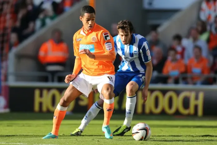 Framed Print : Thomas Ince vs. Will Buckley: Intense Moment from Blackpool vs. Brighton & Hove Albion, 2012 Framed Print : Thomas Ince vs. Will Buckley: Intense Moment from Blackpool vs. Brighton & Hove Albion, 2012
