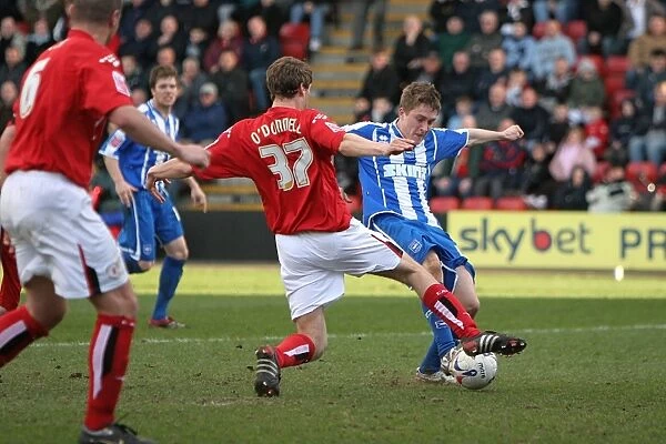 Thrilling Action: Jake Robinson of Brighton & Hove Albion vs Crewe Alexandra (3rd March 2007)