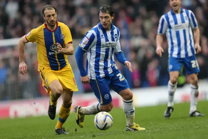 Framed Print : Thrilling Championship Showdown: Wayne Bridge Evades Glenn Murray at Brighton & Hove Albion vs Crystal Palace (March 17, 2013) Framed Print : Thrilling Championship Showdown: Wayne Bridge Evades Glenn Murray at Brighton & Hove Albion vs Crystal Palace (March 17, 2013)