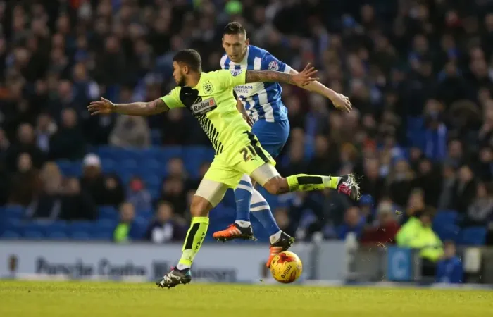 Framed Print : Thrilling Sky Bet Championship Showdown: Brighton & Hove Albion vs. Huddersfield Town (23JAN16)