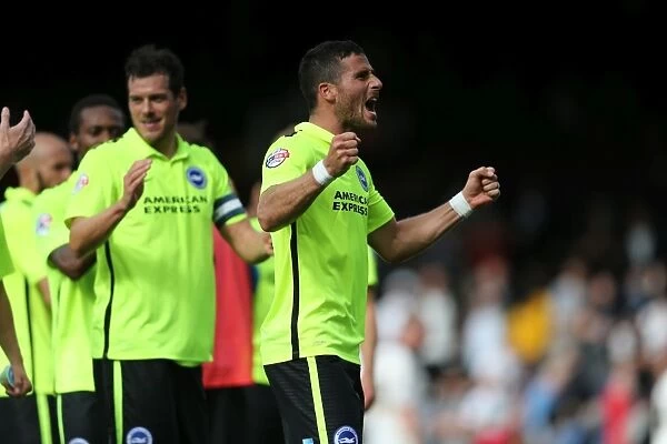 Tomer Hemed's Celebration: Brighton's Victory Over Fulham in Sky Bet Championship (15 / 08 / 2015)