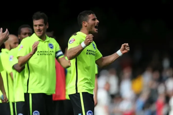 Framed Print : Tomer Hemed's Celebration: Brighton's Victory Over Fulham in Sky Bet Championship (15 / 08 / 2015) Framed Print : Tomer Hemed's Celebration: Brighton's Victory Over Fulham in Sky Bet Championship (15 / 08 / 2015)