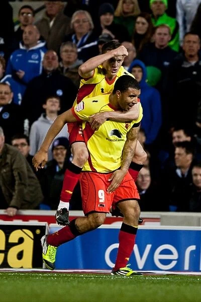 Troy Deeney Scores the Second Goal for Watford against Brighton & Hove Albion, April 17, 2012