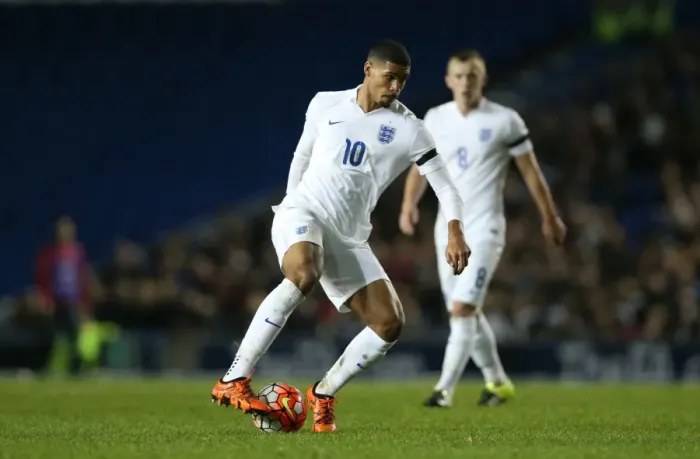 Framed Print : U21 Europe Championship Qualifier: England vs. Switzerland at Brighton and Hove Albion's American Express Community Stadium (16 NOV 15) - Match Action
