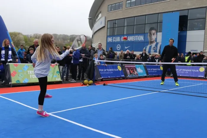 Framed Print : Unlikely Tennis Interlude: Greg Rusedski Joins Brighton & Hove Albion vs. Watford Championship Match (25APR15) Framed Print : Unlikely Tennis Interlude: Greg Rusedski Joins Brighton & Hove Albion vs. Watford Championship Match (25APR15)