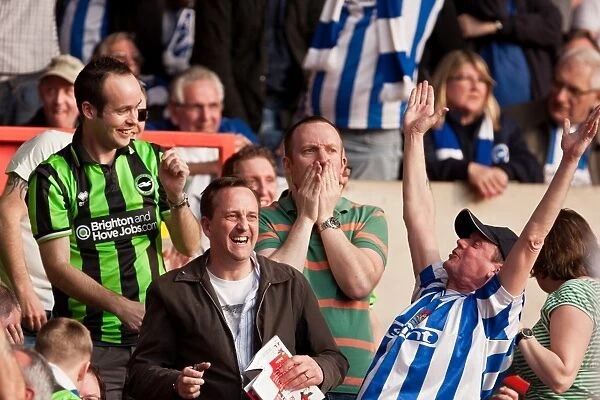 Unwavering Seasiders: Brighton & Hove Albion Fans Passionate Support at Nottingham Forest Championship Match, March 2012
