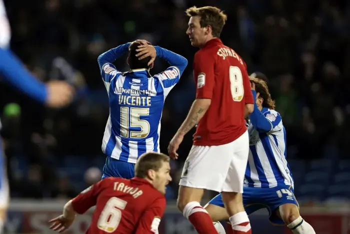 Framed Print : Vicente's Unwavering Determination: Brighton & Hove Albion vs Charlton Athletic (April 2013, Amex Stadium) Framed Print : Vicente's Unwavering Determination: Brighton & Hove Albion vs Charlton Athletic (April 2013, Amex Stadium)