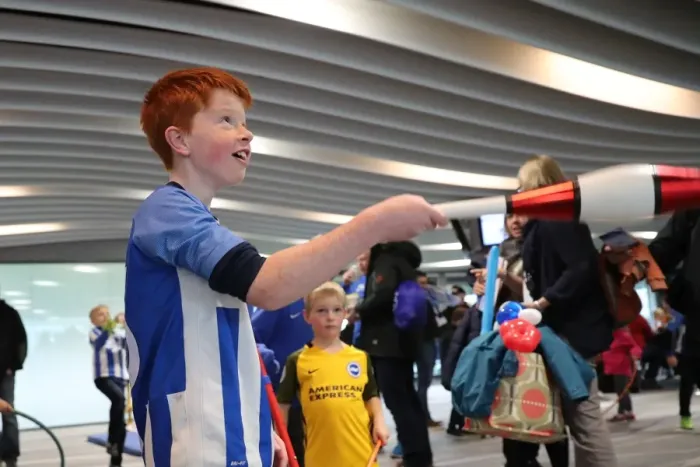 Framed Print : Young Seagulls Holiday Celebration at Amex Stadium, December 2017 Framed Print : Young Seagulls Holiday Celebration at Amex Stadium, December 2017