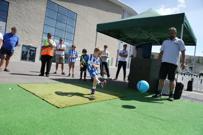 Framed Print : Young Seagulls Open Training Session: Speed and Shoot-Out Challenge at Brighton & Hove Albion FC (31st July 2015)