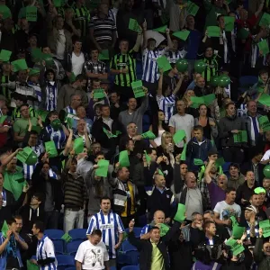 Albion fans show their support for Plymouth Argyle at the Amex Albion fans show their support for Plymouth Argyle at the Amex