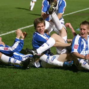 Albion players celebrate Dean Hammonds first goal Albion players celebrate Dean Hammonds first goal