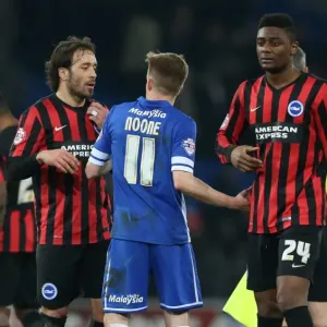 Three Amigos: Inigo Calderon, Craig Noone, and Rohan Ince of Brighton and Hove Albion in Action Against Cardiff City (10FEB15) Three Amigos: Inigo Calderon, Craig Noone, and Rohan Ince of Brighton and Hove Albion in Action Against Cardiff City (10FEB15)