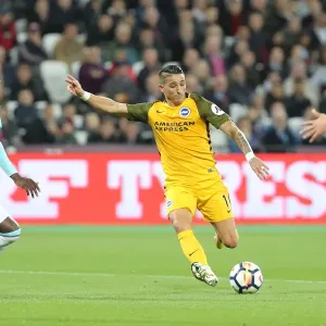 Anthony Knockaert Faces Off in Intense Battle: Brighton vs. West Ham United, Premier League 2017 Anthony Knockaert Faces Off in Intense Battle: Brighton vs. West Ham United, Premier League 2017