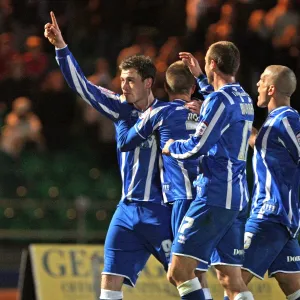 Ashley Barnes celebrates the goal that sealed our promotion to The Championship in 2011