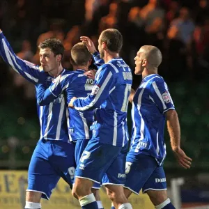 Ashley Barnes celebrates the goal that sealed our promotion to The Championship in 2011 Ashley Barnes celebrates the goal that sealed our promotion to The Championship in 2011