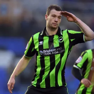 Ashley Barnes Scores Equalizing Goal for Brighton & Hove Albion Against Birmingham City in Npower Championship, January 19, 2013