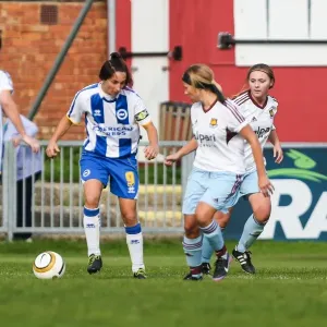 Battle on the Field: Brighton & Hove Albion vs. West Ham United - Women's Football Match, 2013-14 Season