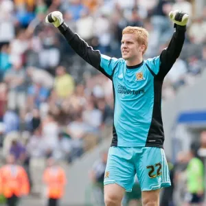 Ben Amos celebrates Hull City goal Hull City Brighton HA 120818