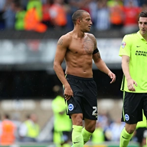 Brighton and Hove Albion: Bobby Zamora and Lewis Dunk Part Ways at the Final Whistle of Ipswich Town Clash (August 28, 2015)