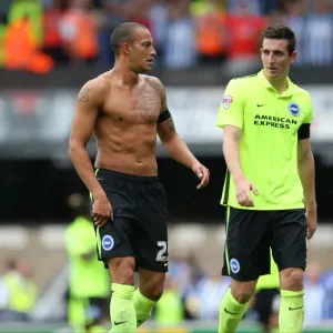 Brighton and Hove Albion: Bobby Zamora and Lewis Dunk Part Ways at the Final Whistle of Ipswich Town Clash (August 28, 2015)