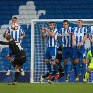 Brighton and Hove Albion Defend Against Ben Reeves Free-Kick in FA Cup Clash vs. Milton Keynes Dons (07JAN17) Brighton and Hove Albion Defend Against Ben Reeves Free-Kick in FA Cup Clash vs. Milton Keynes Dons (07JAN17)
