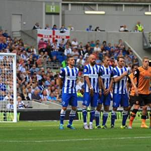 Brighton & Hove Albion Defending Free Kick Against Hull City, Sky Bet Championship 2015