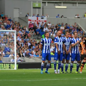 Brighton & Hove Albion Defending Free Kick Against Hull City, Sky Bet Championship 2015 Brighton & Hove Albion Defending Free Kick Against Hull City, Sky Bet Championship 2015