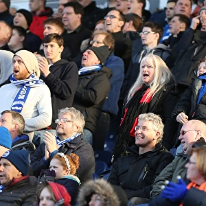 Brighton and Hove Albion Fans in Action at Blackburn Rovers Championship Match, 21st March 2015