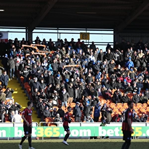 Brighton and Hove Albion Fans in Action at Bloomfield Road (31Jan15)