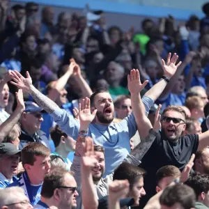 Brighton and Hove Albion Fans Celebrate at Villa Park During Championship Clash vs. Aston Villa (07MAY17)