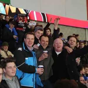 Brighton and Hove Albion Fans Energetic Display at Cardiff City Stadium, 10th February 2015 Brighton and Hove Albion Fans Energetic Display at Cardiff City Stadium, 10th February 2015