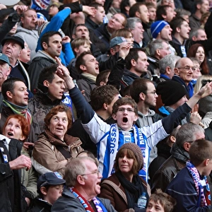 Brighton & Hove Albion Fans in Full Force at Villa Park during FA Cup 4th Round, January 2010
