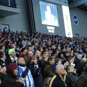 Brighton and Hove Albion Fans Pay Tribute: Sarah Watts Applauded at American Express Community Stadium (Brentford vs. Brighton, 17 January 2015)