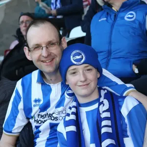 Brighton and Hove Albion Fans in Full Swing at Wigan Athletic Championship Match, April 2015 Brighton and Hove Albion Fans in Full Swing at Wigan Athletic Championship Match, April 2015
