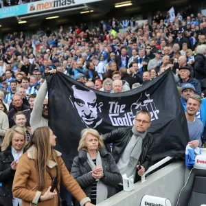 Brighton and Hove Albion Fans in Full Throat at the American Express Community Stadium during EFL Sky Bet Championship Match vs. Wigan Athletic (17APR17) Brighton and Hove Albion Fans in Full Throat at the American Express Community Stadium during EFL Sky Bet Championship Match vs. Wigan Athletic (17APR17)