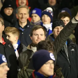 Brighton and Hove Albion Fans in Full Throat at Fulham Championship Match, December 2014 Brighton and Hove Albion Fans in Full Throat at Fulham Championship Match, December 2014
