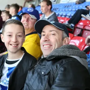 Brighton and Hove Albion Fans in Full Throat at Wigan Athletic Championship Clash, April 2015 Brighton and Hove Albion Fans in Full Throat at Wigan Athletic Championship Clash, April 2015