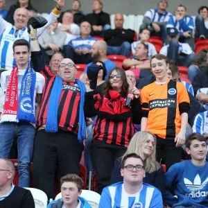 Brighton and Hove Albion Fans Unwavering Support: Rotherham United vs. Brighton and Hove Albion, Sky Bet Championship Match, April 2015
