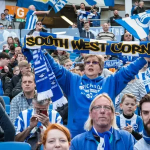 Brighton and Hove Albion FC: Passionate Fan Amidst the Action - Brighton vs. Burnley, Sky Bet Championship 2016 Brighton and Hove Albion FC: Passionate Fan Amidst the Action - Brighton vs. Burnley, Sky Bet Championship 2016