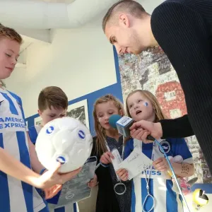 Brighton & Hove Albion FC: Signing Session with Chris Hughton, Colin Calderwood, Leon Best, and Christian Walton (17FEB15) Brighton & Hove Albion FC: Signing Session with Chris Hughton, Colin Calderwood, Leon Best, and Christian Walton (17FEB15)