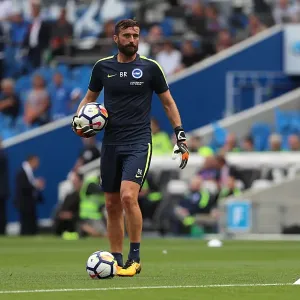 Brighton and Hove Albion: Goalkeeping Coach Ben Roberts Focuses During Manchester City Clash (12AUG17) Brighton and Hove Albion: Goalkeeping Coach Ben Roberts Focuses During Manchester City Clash (12AUG17)