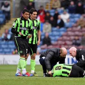 Brighton & Hove Albion: Helga Riepenhoff, Nathan Redmond, Alan Navarro, and the Reyes Brothers Intense Focus at Burnley's Turf Moor, April 2012 Brighton & Hove Albion: Helga Riepenhoff, Nathan Redmond, Alan Navarro, and the Reyes Brothers Intense Focus at Burnley's Turf Moor, April 2012