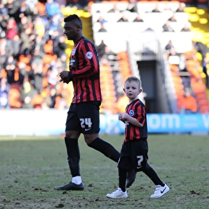 Brighton & Hove Albion Mascot in Action at Blackpool's Bloomfield Road (31Jan15)