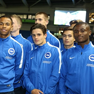 Brighton and Hove Albion U18 Squad Presented at Half Time during Sky Bet Championship Match against Rotherham United (September 2015)